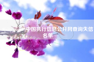 赤峰中国执行信息公开网查询失信名单
